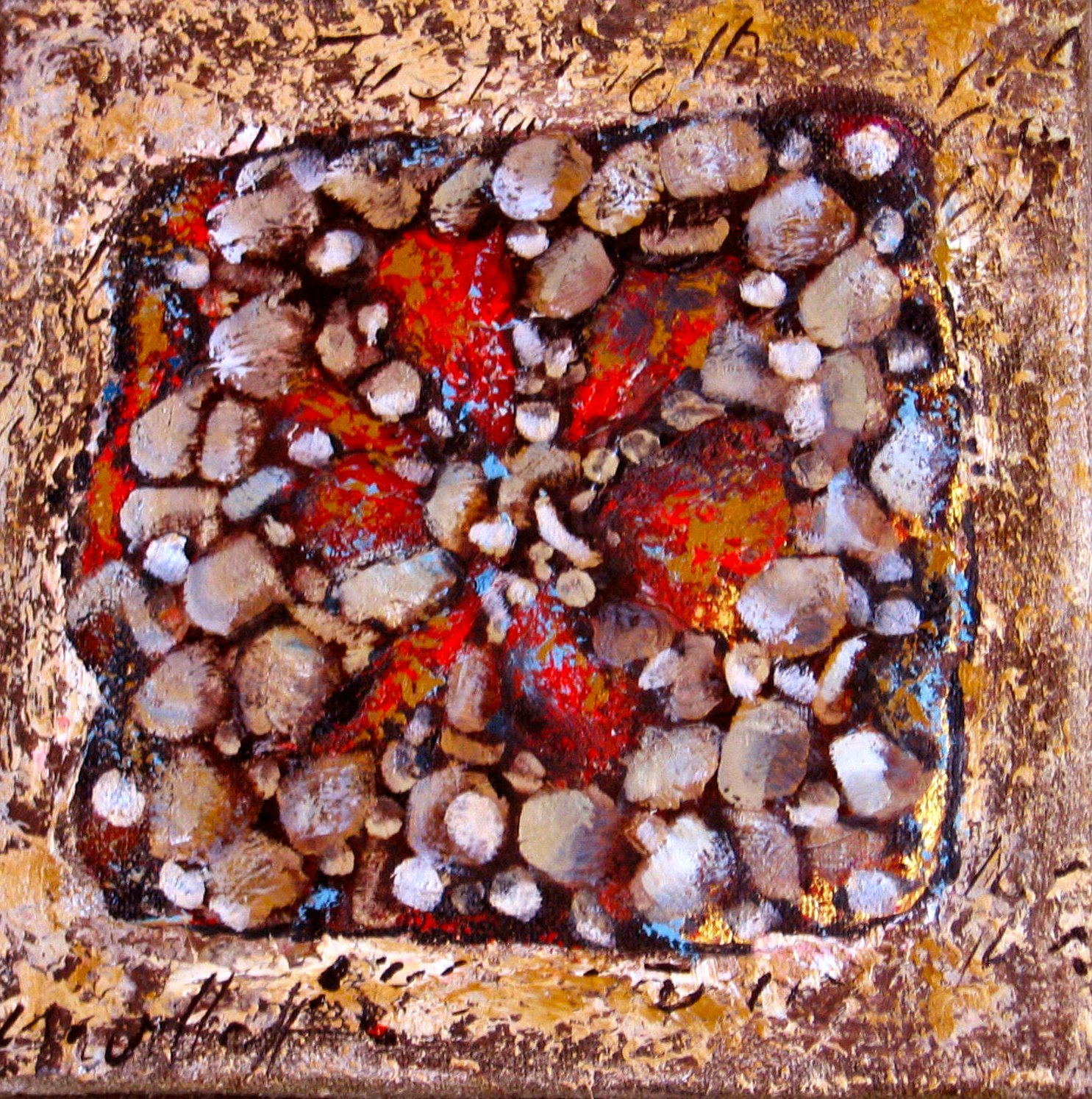 SEISEKI, gesso, oil & mixte
