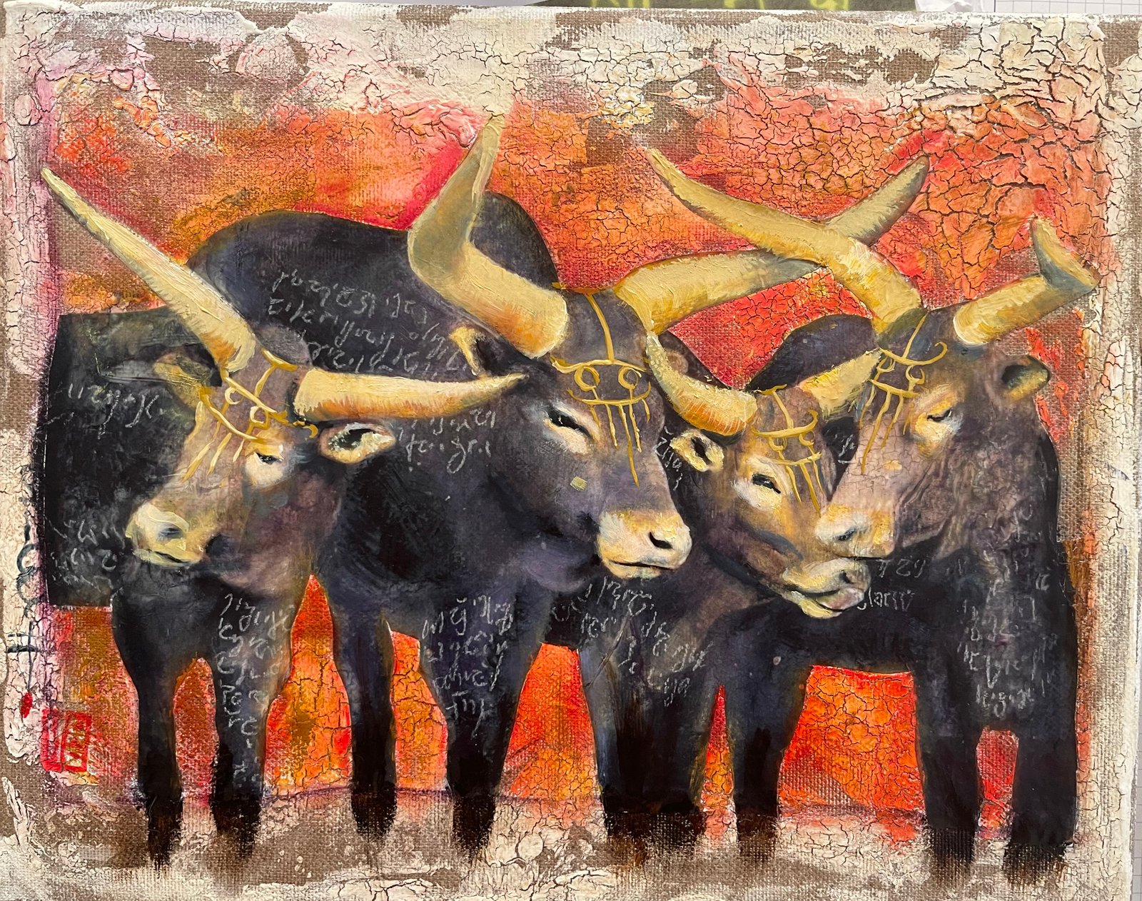 TOUS ENSEMBLE I, gesso, oil & mixte