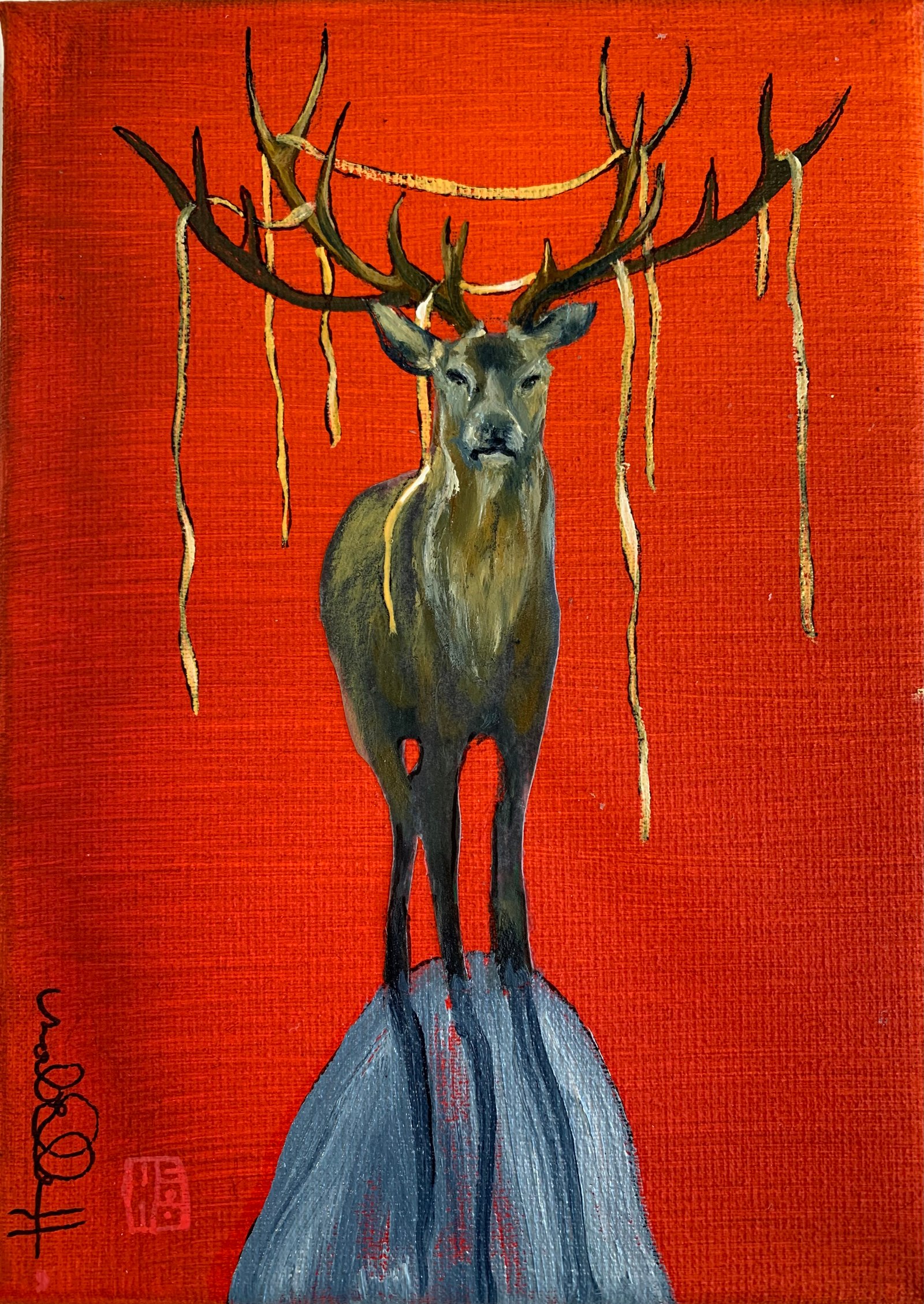 RIBBONS, gesso, oil & mixte