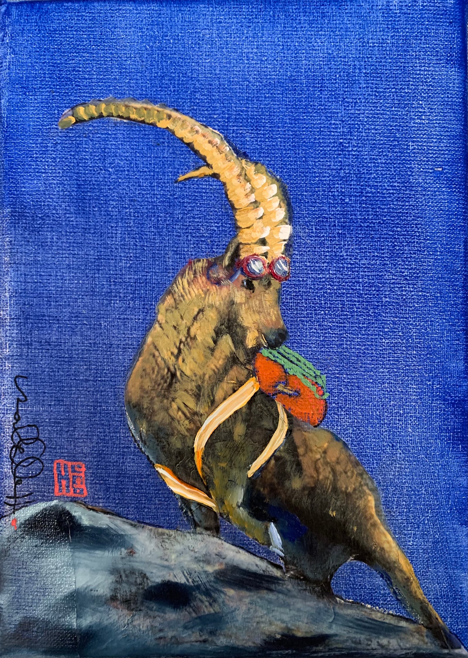 ALPINIST, gesso, oil & mixte
