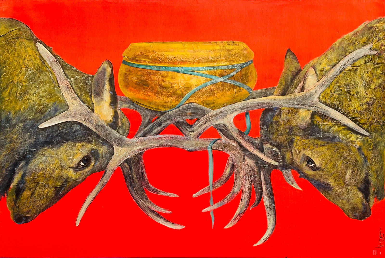 THE HOLY GRAIL, gesso, oil & mixte