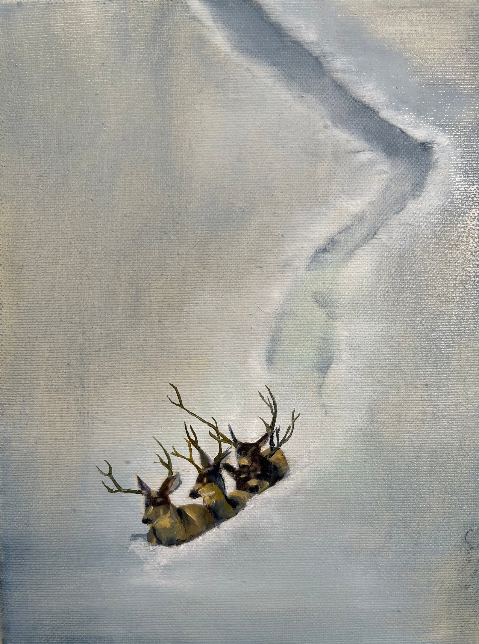 WINTER, gesso, oil & mixte