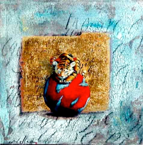 THONAN, gesso, oil & mixte