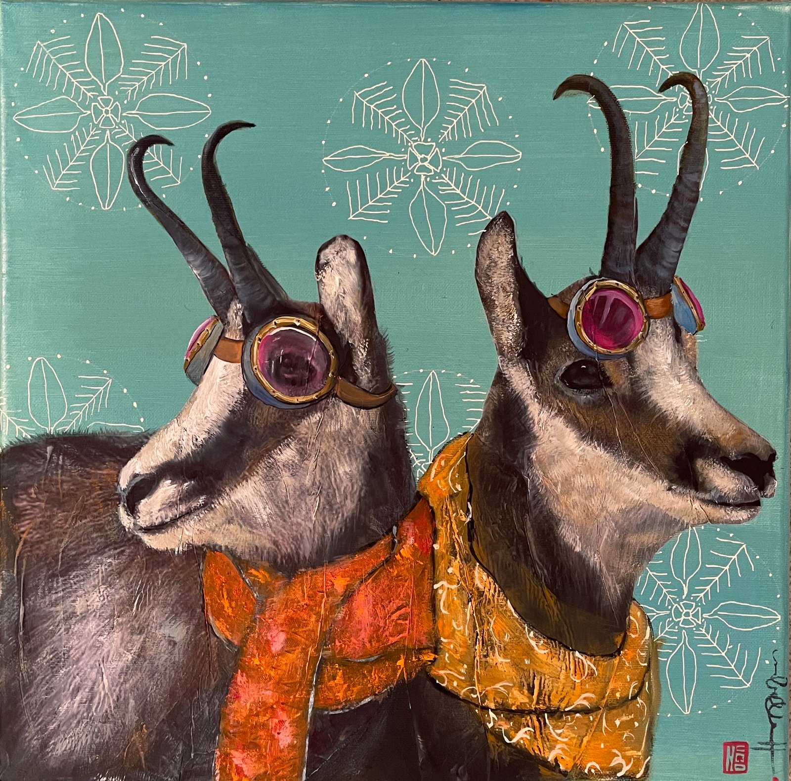 LES AVENTURIERS, gesso, oil , paper, acrylic