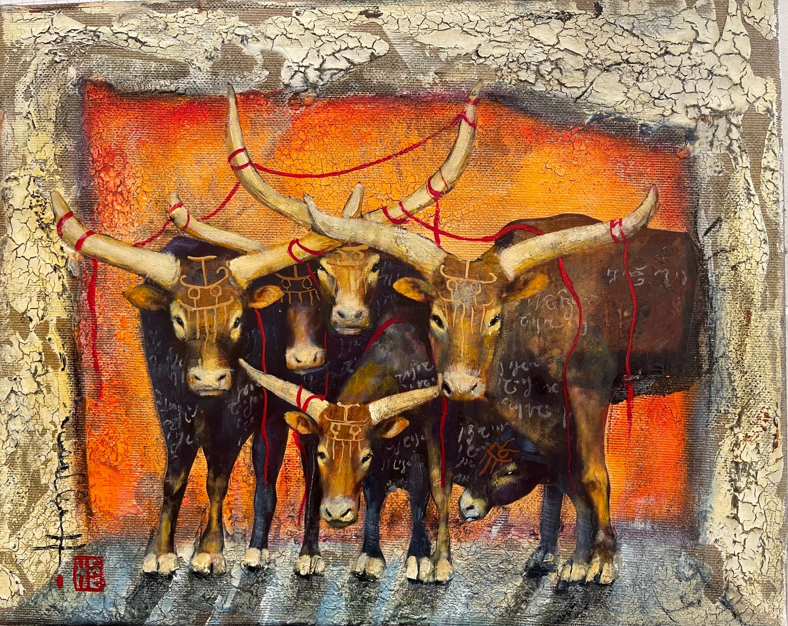 TOUS ENSEMBLE II, gesso, oil & mixte
