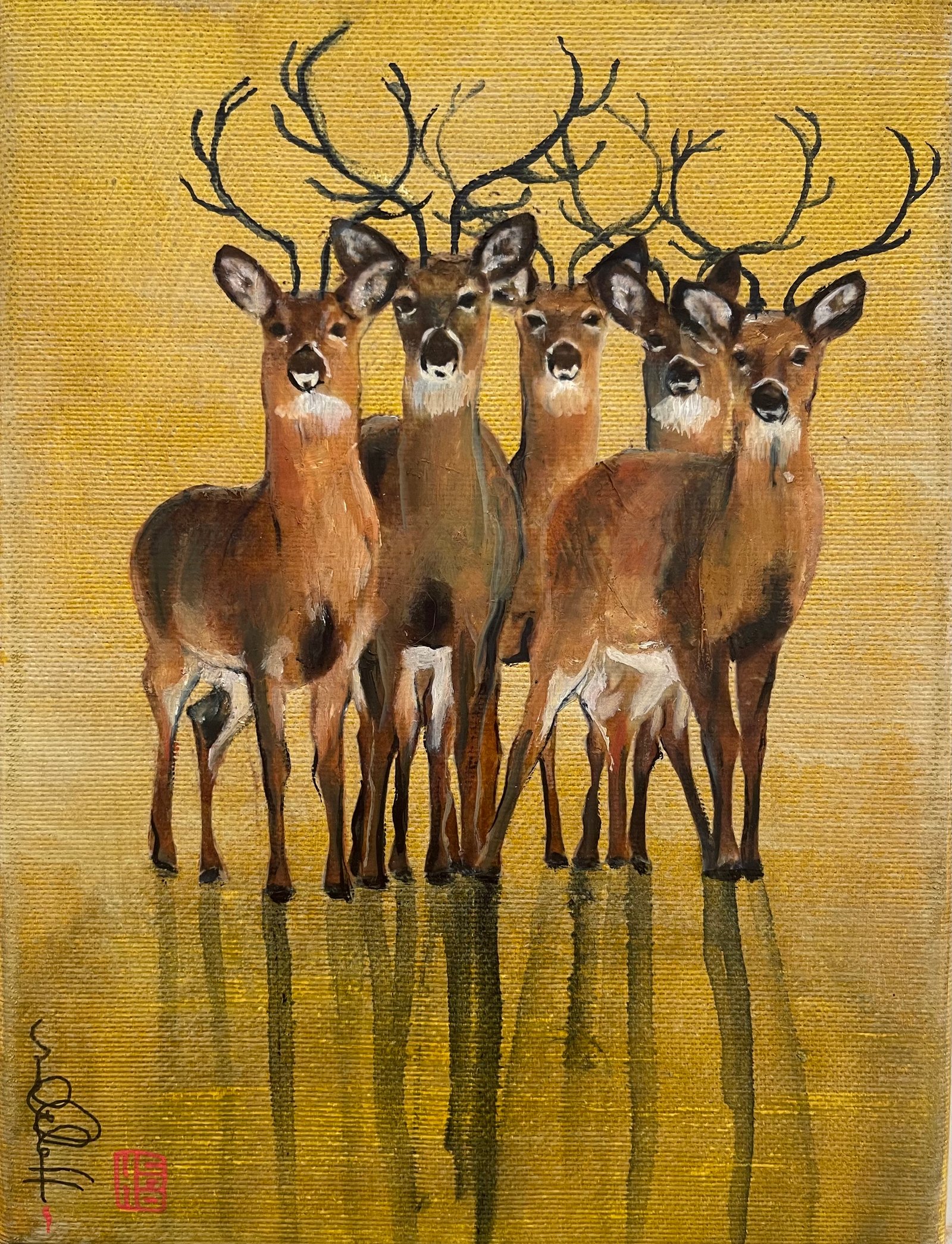 TOUS ENSEMBLE III, gesso, oil , paper