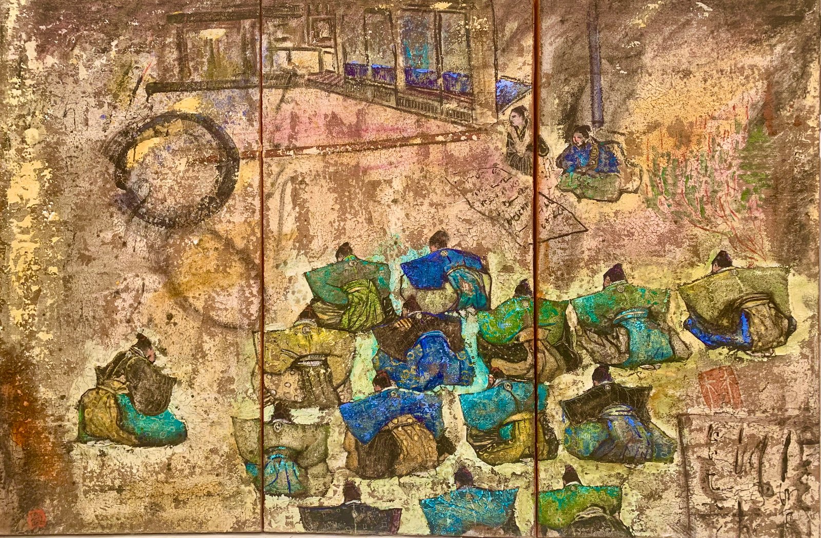 YOSHINOBU TOKUGAWA, gesso, oil & mixte