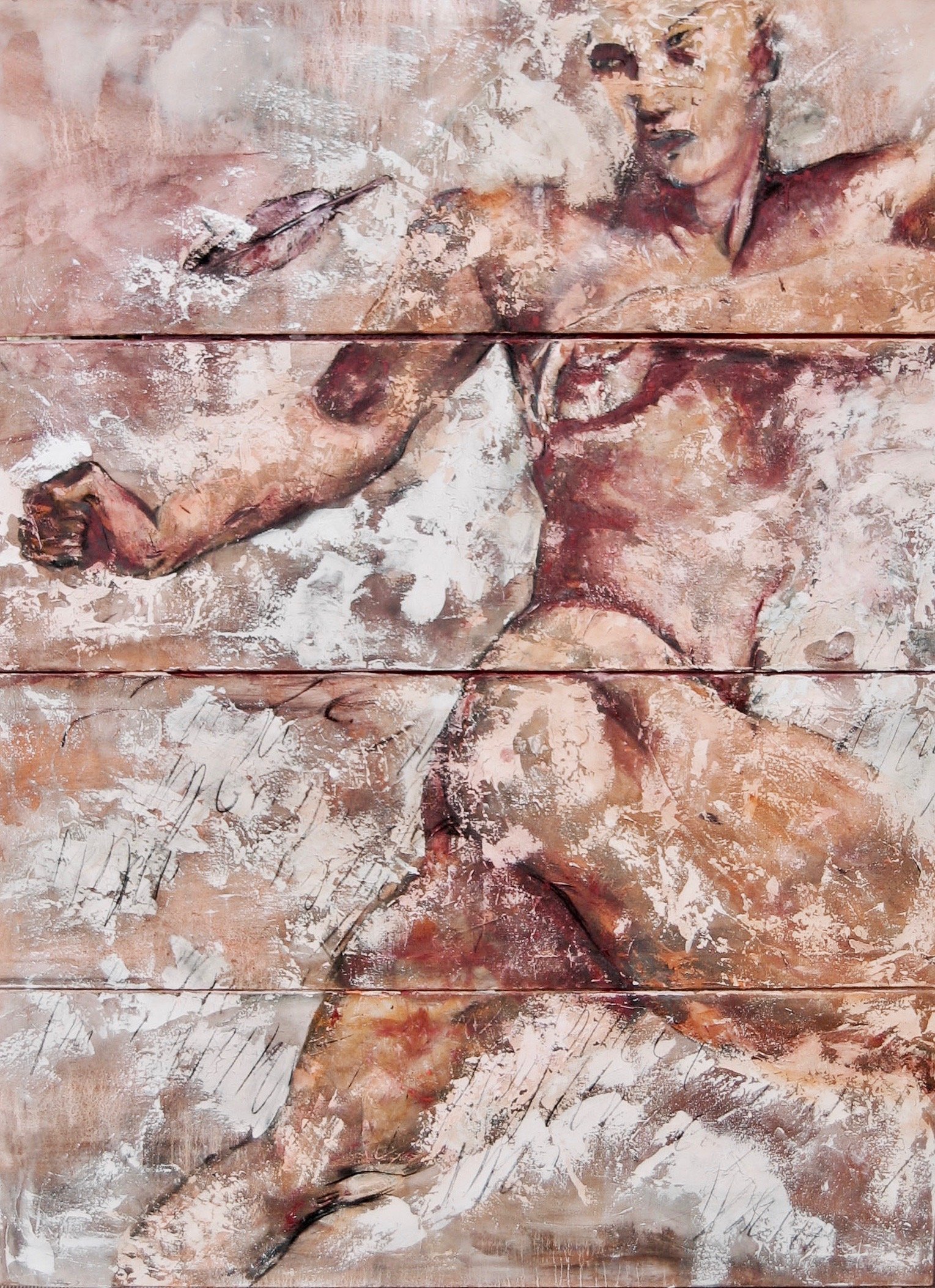 ESCAPE, gesso, oil & mixte