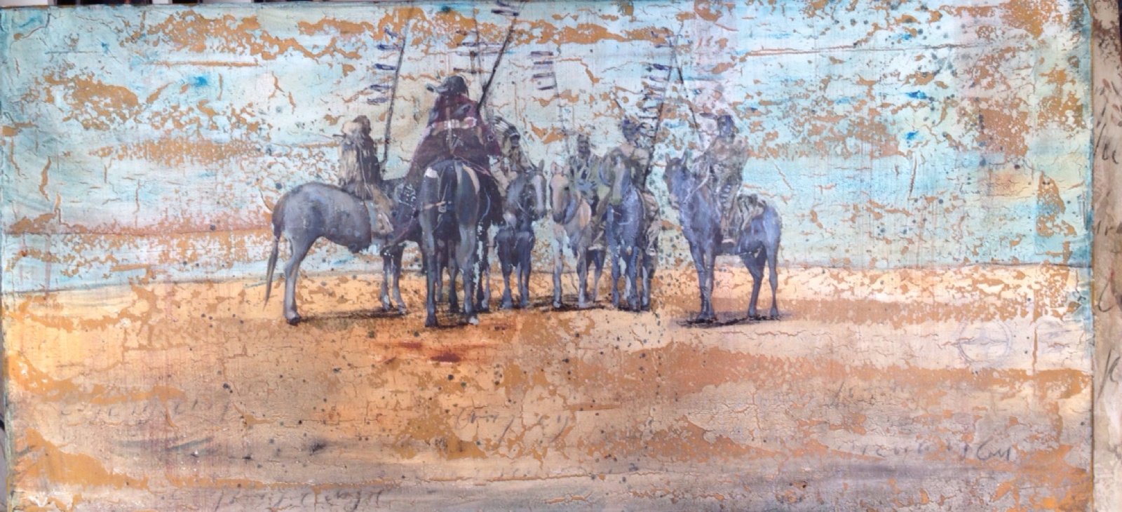 ATSINA WARRIORS, gesso, oil & mixte