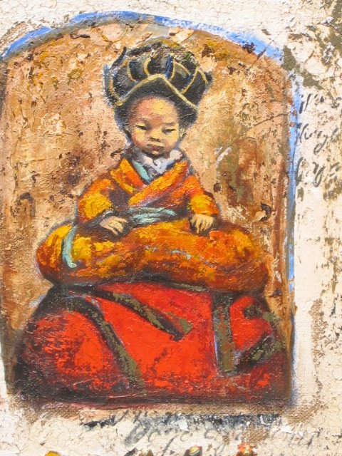 DORJE I, gesso, oil & mixte