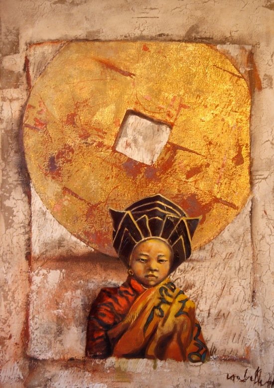 P'I, gesso, oil & mixte