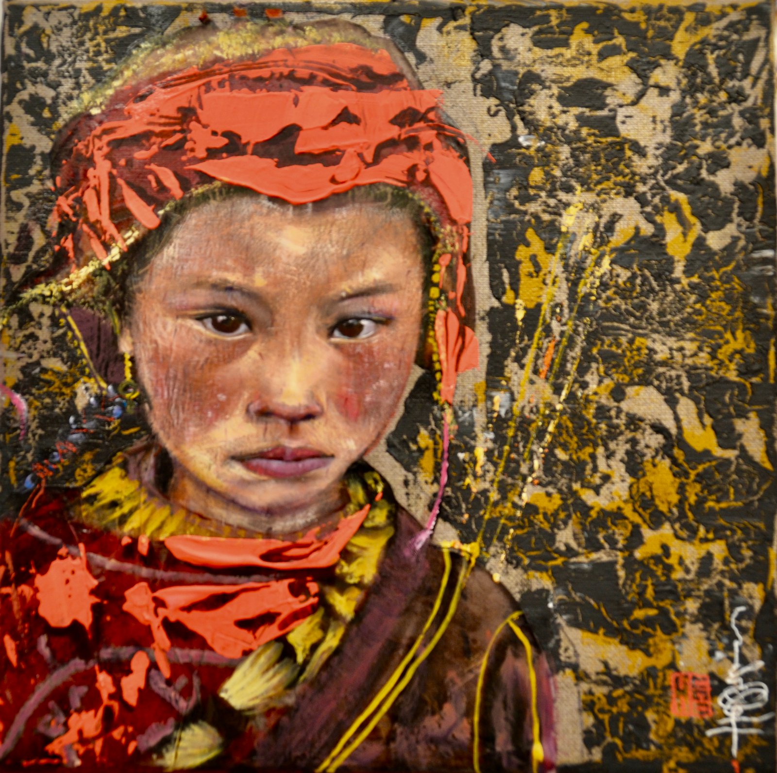 ARCHER, gesso, oil & mixte