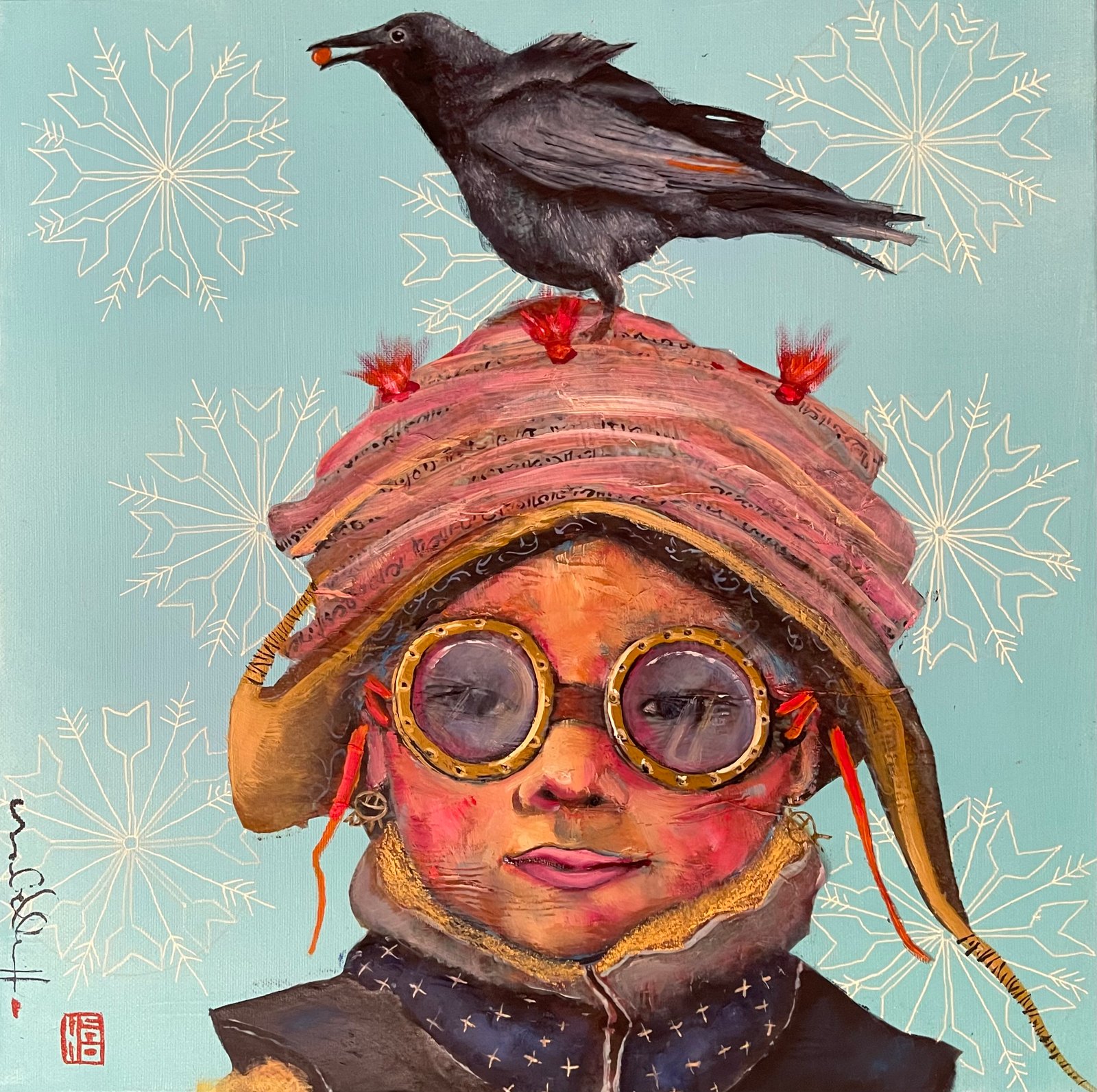 LA CERISE, gesso, oil & mixte