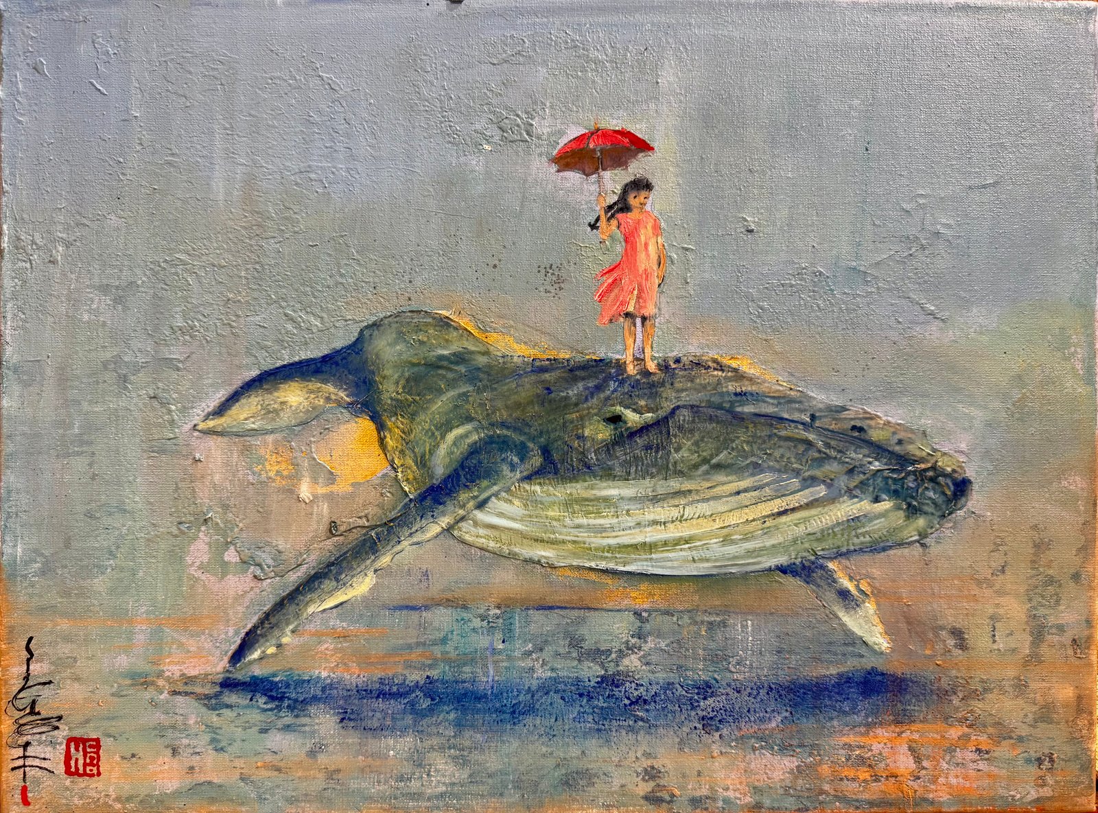 APESANTEUR, gesso, oil , paper, acrylic