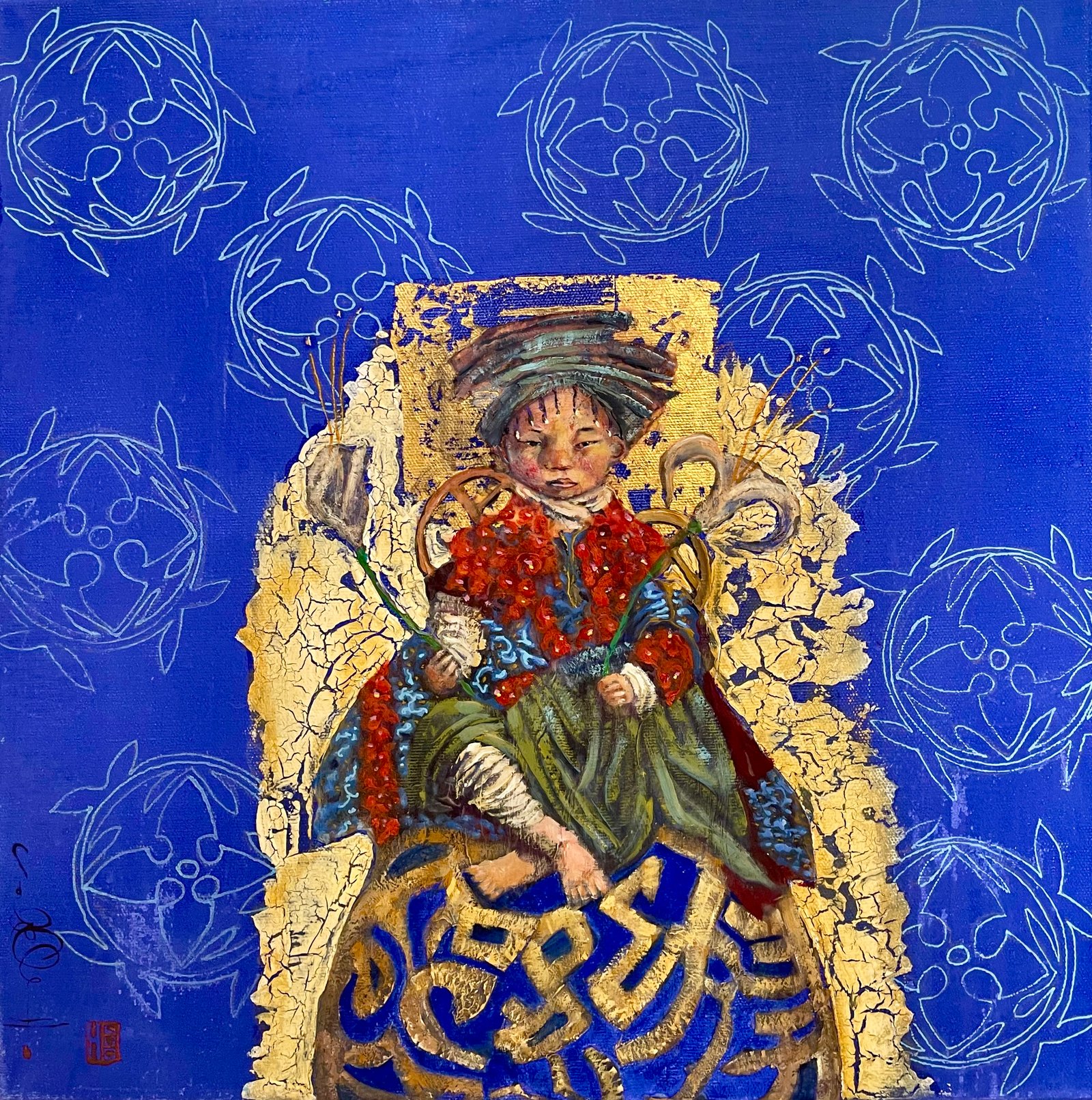 KUMARI, gesso, oil & mixte